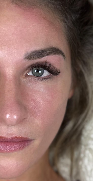 Detail work at the lash line.